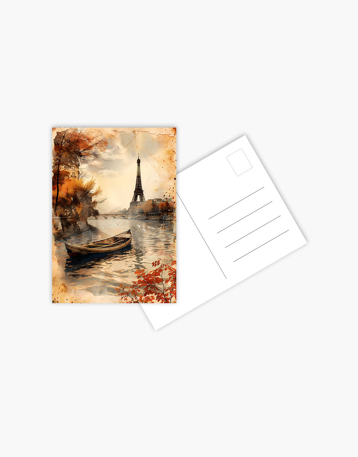 Carte Poștală Vintage Sunset Boat Ride in Paris