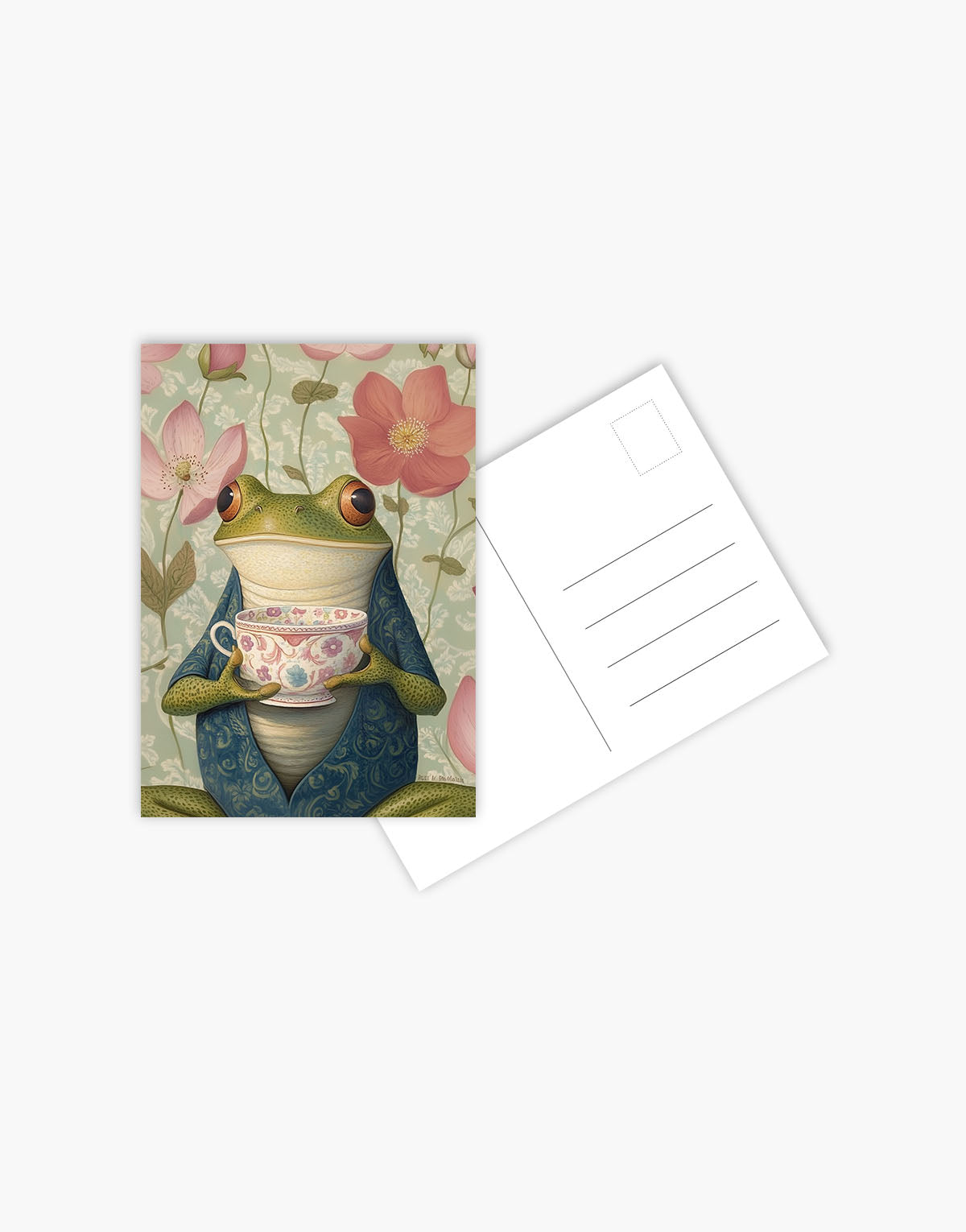 Carte Postala Frog Serving Tea