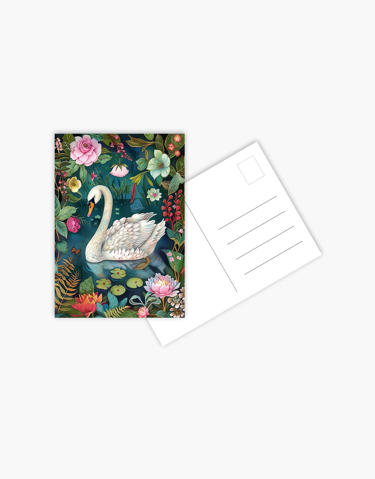 Carte Postala Floral Swan