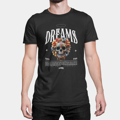 Tricou Unisex Streetwear Floral Skeleton