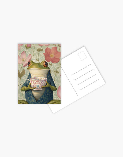 Carte Postala Frog Serving Tea