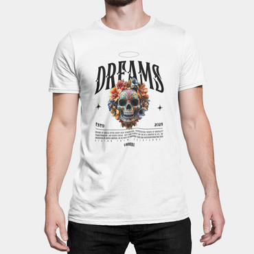 Tricou Unisex Streetwear Floral Skeleton
